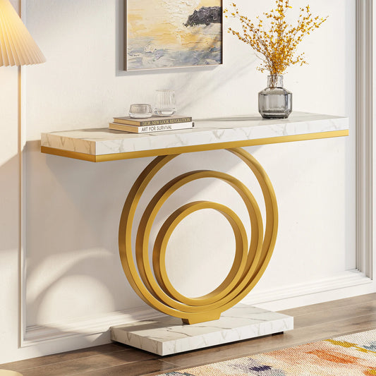 Tribesigns Modern Entryway Console Table With Unique Ring Design