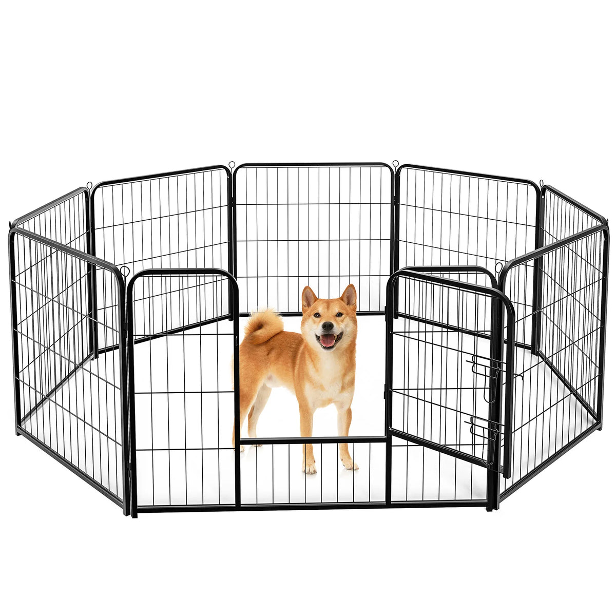 JHK Foldable Metal Dog Playpen Fence for Indoor Outdoor Use