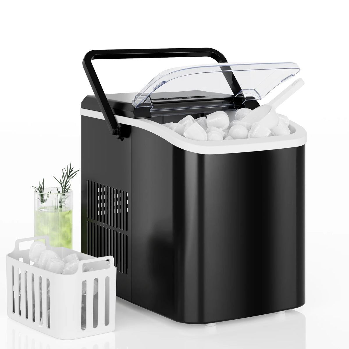 Portable Countertop Ice Maker with Self-Cleaning Bullet Ice Cubes