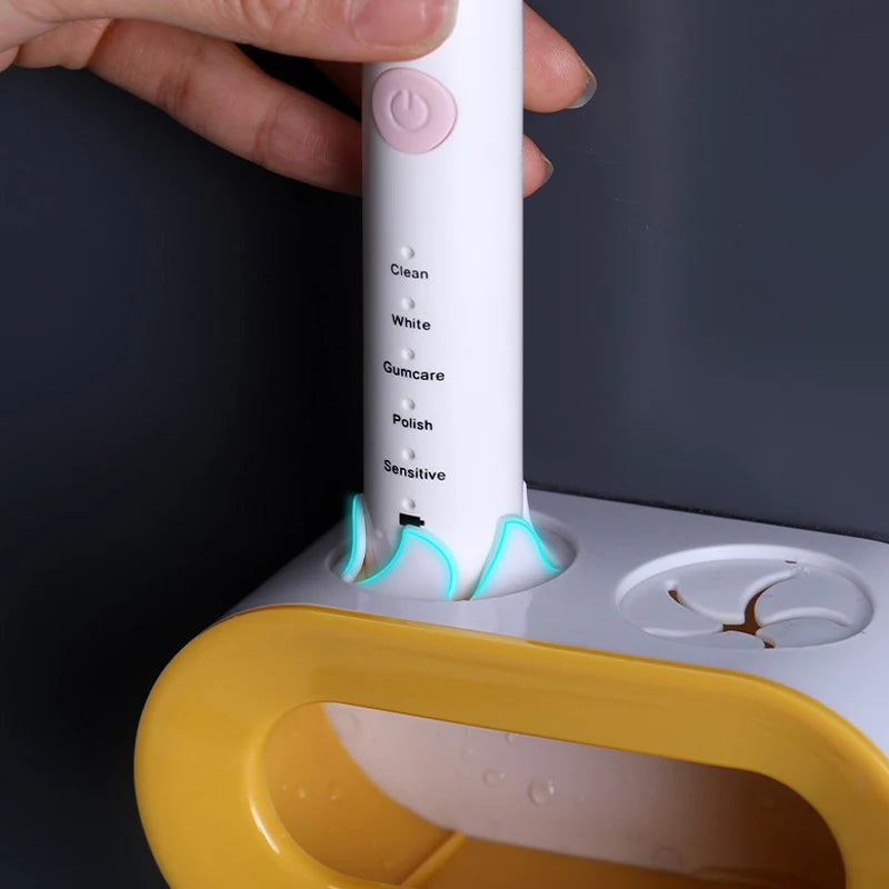 Electric Toothbrush Holder Double Hole Self Adhesive Wall Mount Bathroom
