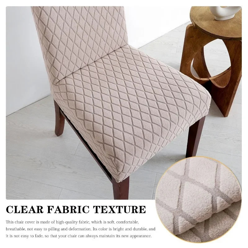 NONECN Jacquard Chair Cover Set Diamond Pattern Elastic Slipcovers