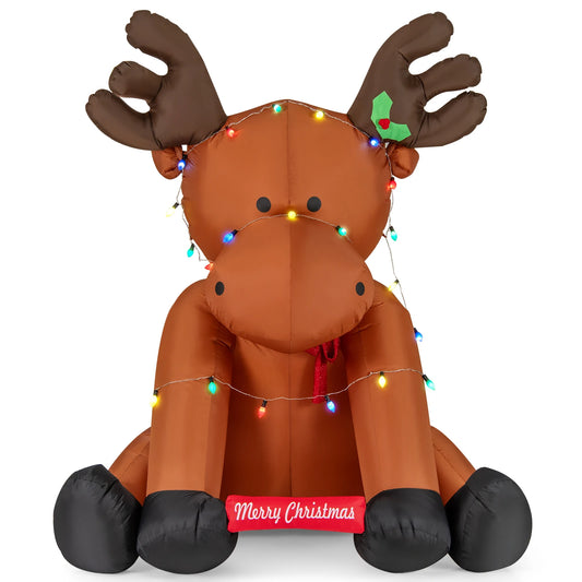 LIFEZEAL Lighted Christmas Inflatable Reindeer Lawn Decoration