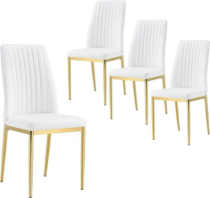 Modern Dining Room Chairs Set Of 4 Metal Suede Fabric