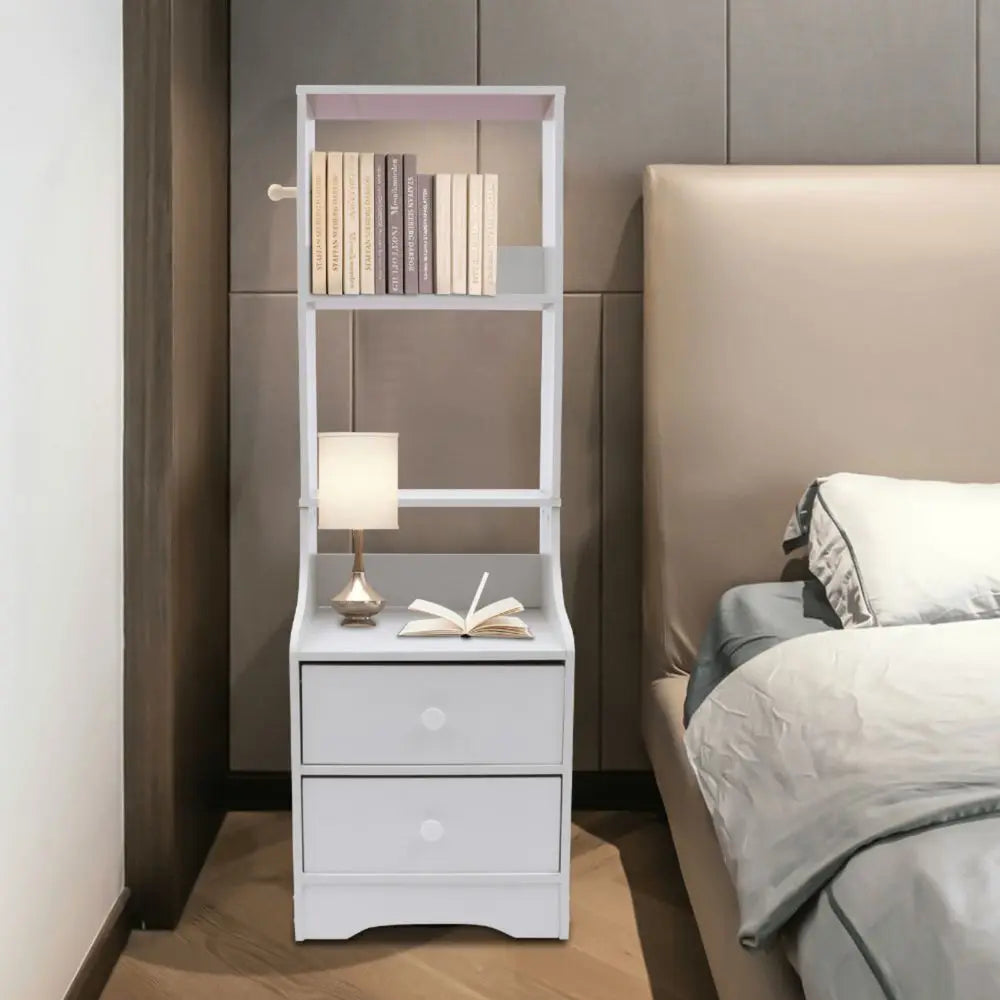 Modern Nightstand With 2 Drawers, Tall Bed End Table/Bedside Table For Bedroom Living Room, Bed Side /Night Stand Wit