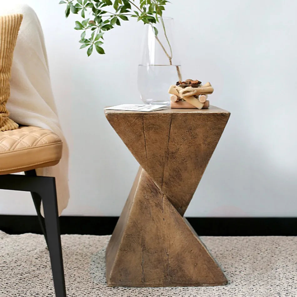 LUVODI Lightweight Concrete Accent Table Sofa Side Chair Bedside End Table for Living Room Bedroom Interior Decor