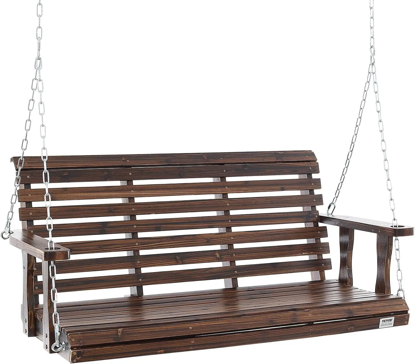 Outdoor Wooden Porch Swing Heavy Duty Hanging Bench Chair Patio