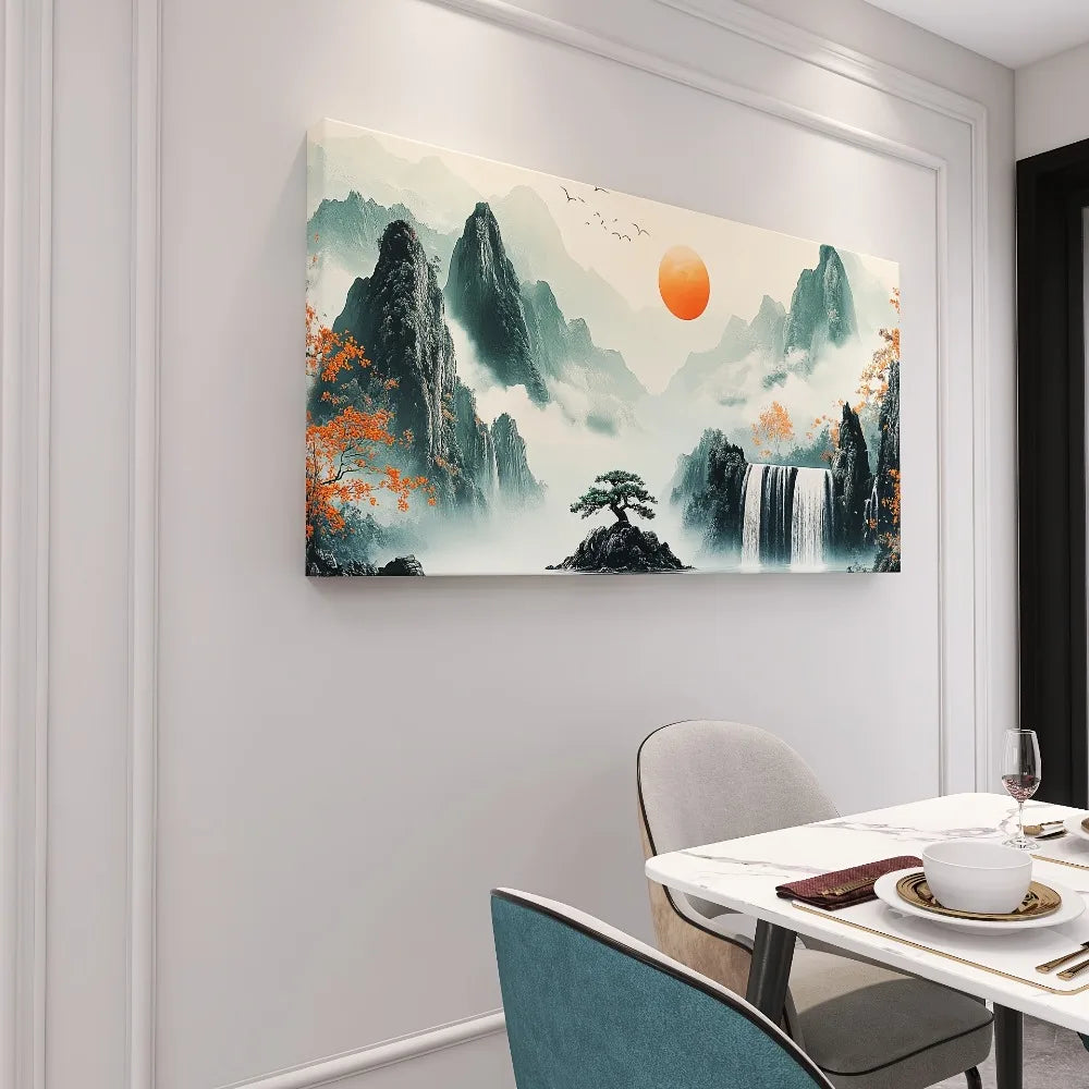 Landscape canvas wall art, suitable for bedrooms, living rooms and home offices, 1.5 inch thick solid pine frame