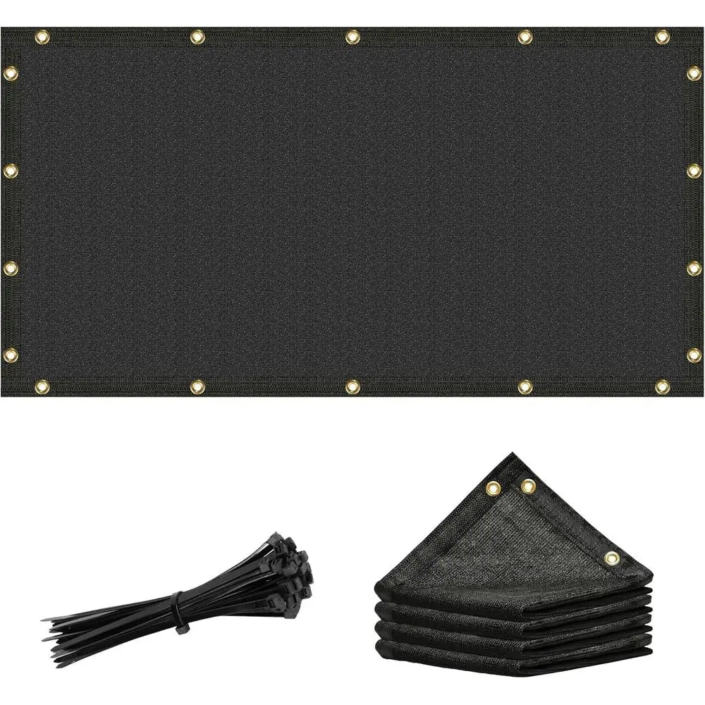 10' x 25' Black Custom Size Shade Cloth with Grommets - 90% Sunblock, Durable Mesh abric Tarp or Dog Kennel Cover, ence Privacy