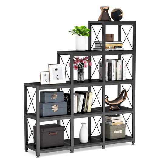 Tribesigns Industrial Metal Corner Ladder Bookshelf Storage