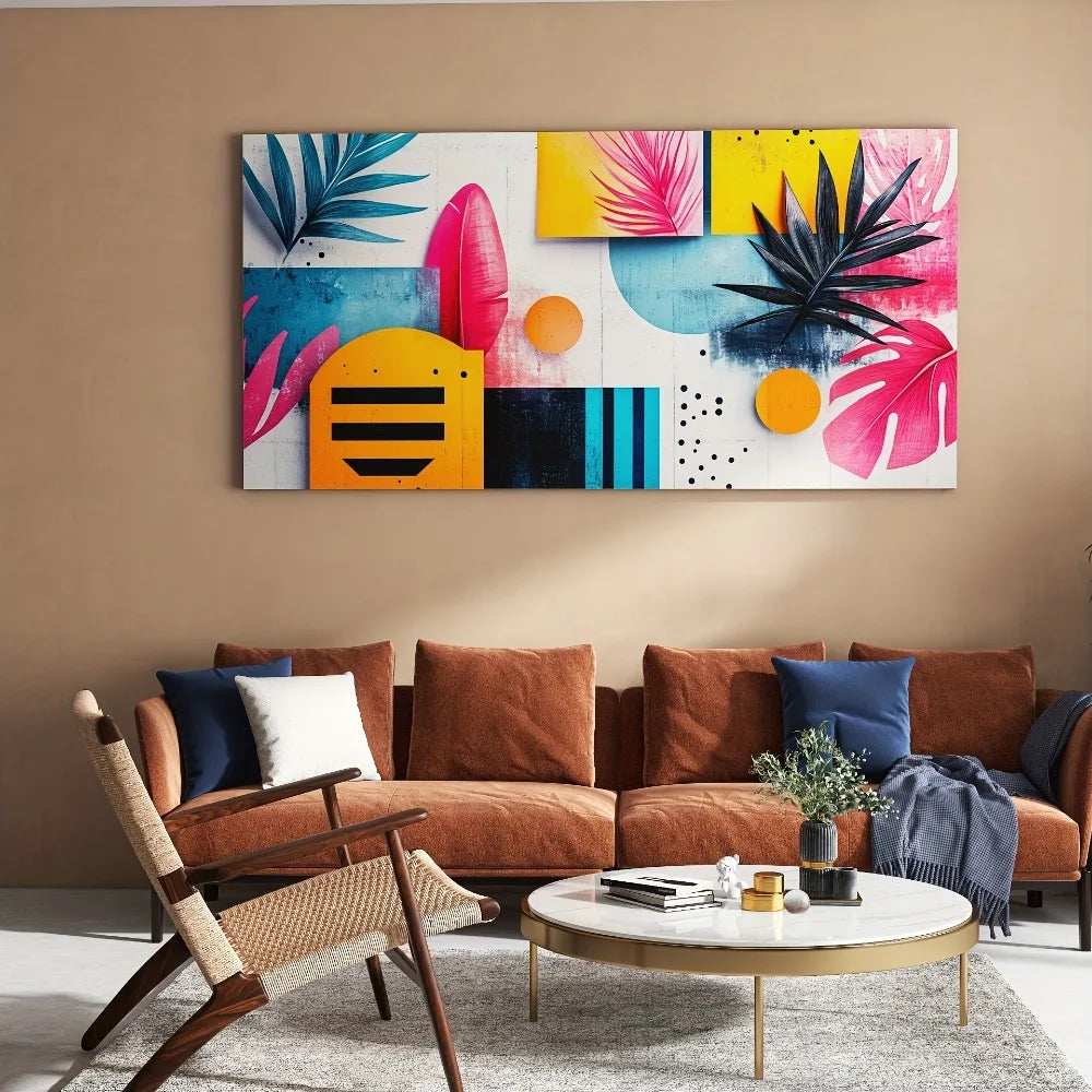 Emotional color, using color to express inner emotions, the level of emotional change, 1.5 inch thick pine solid wood frame