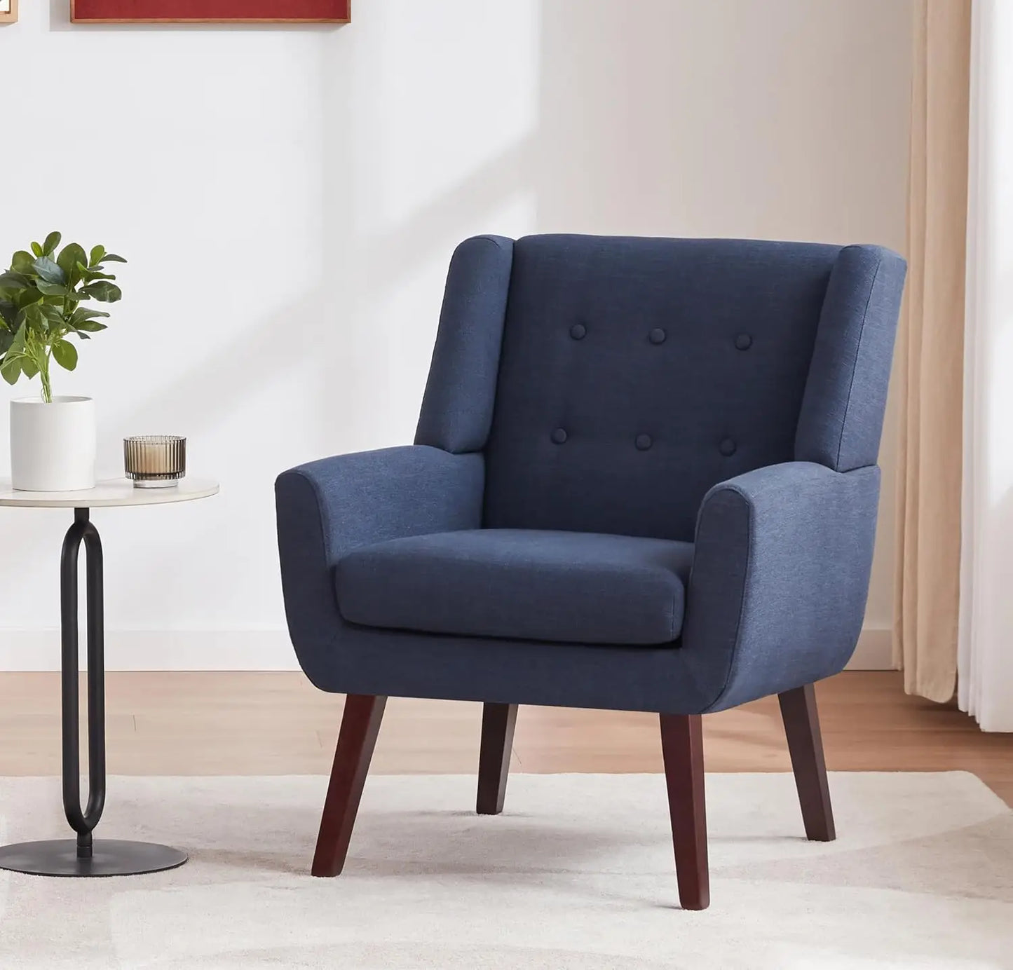 MOYU Accent Chairs Set of 4 Upholstered Button Tufted Armchairs