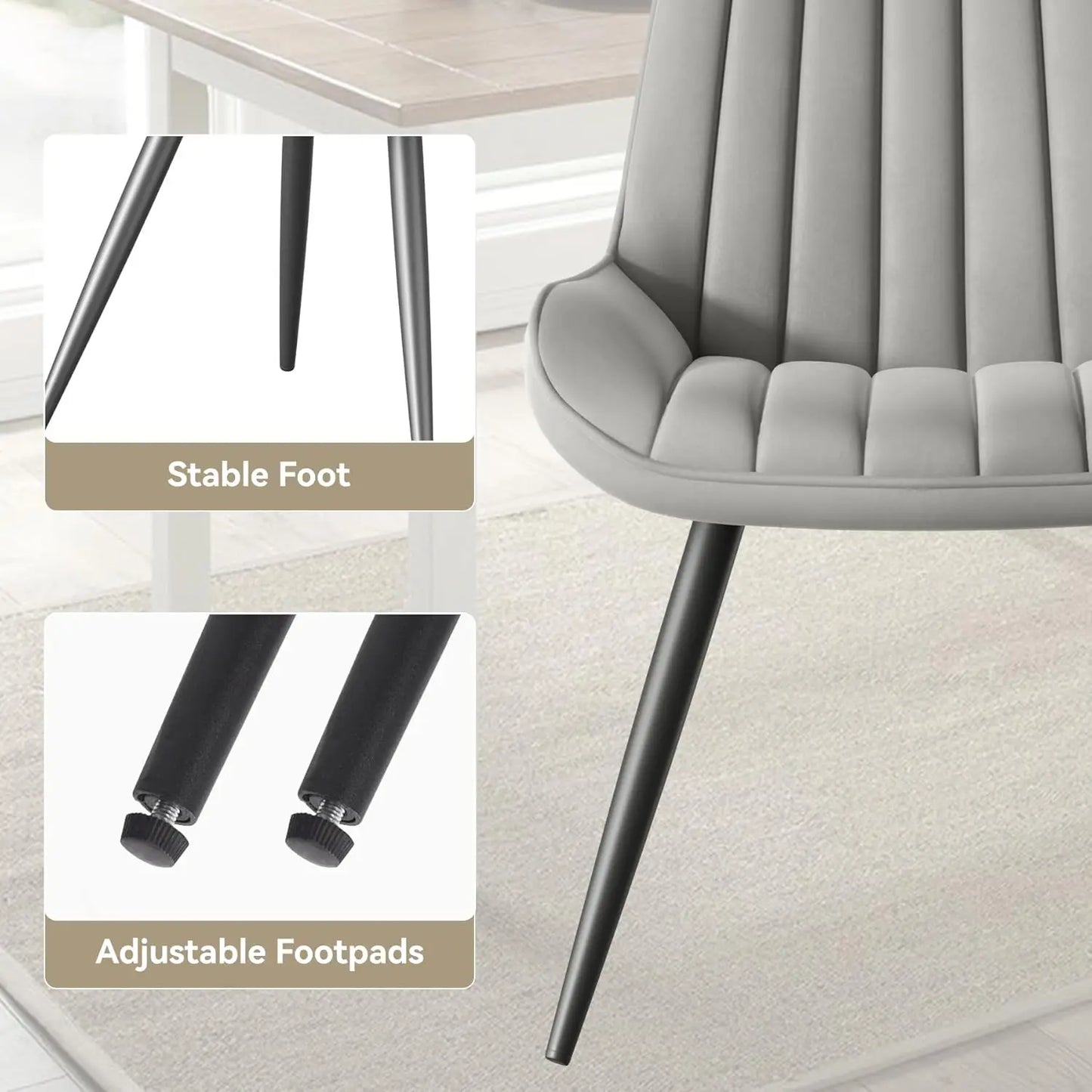 Upholstered Dining Chairs Set Of 4 With Fabric Cushioned Seats
