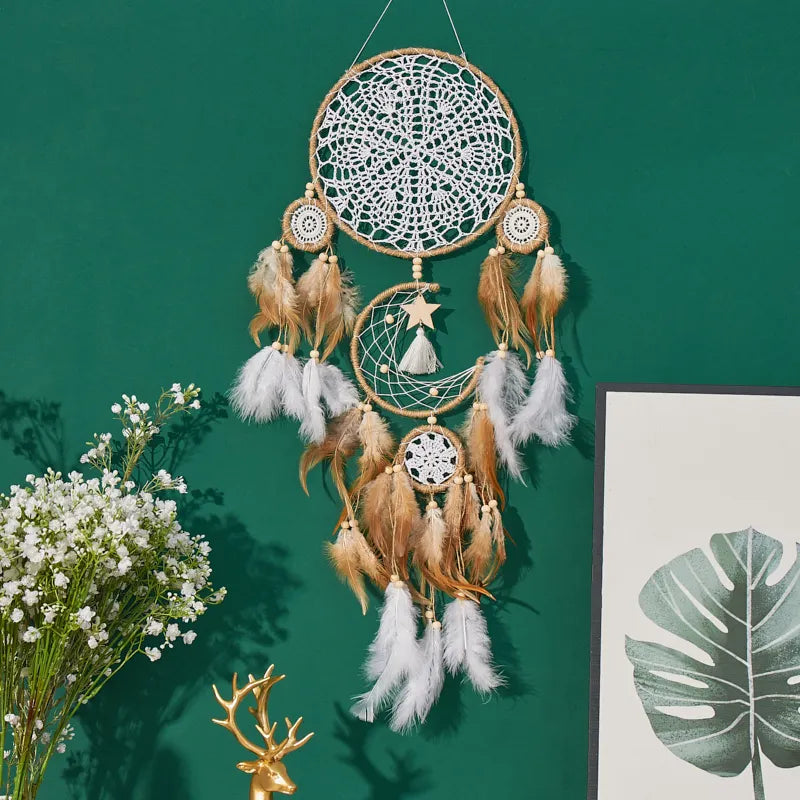 Dream Catcher Wall Decor Moon Sun Bohemian Bedside Decoration