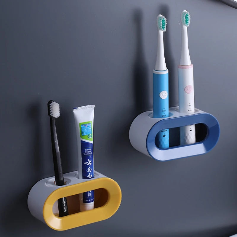 Electric Toothbrush Holder Double Hole Self Adhesive Wall Mount Bathroom