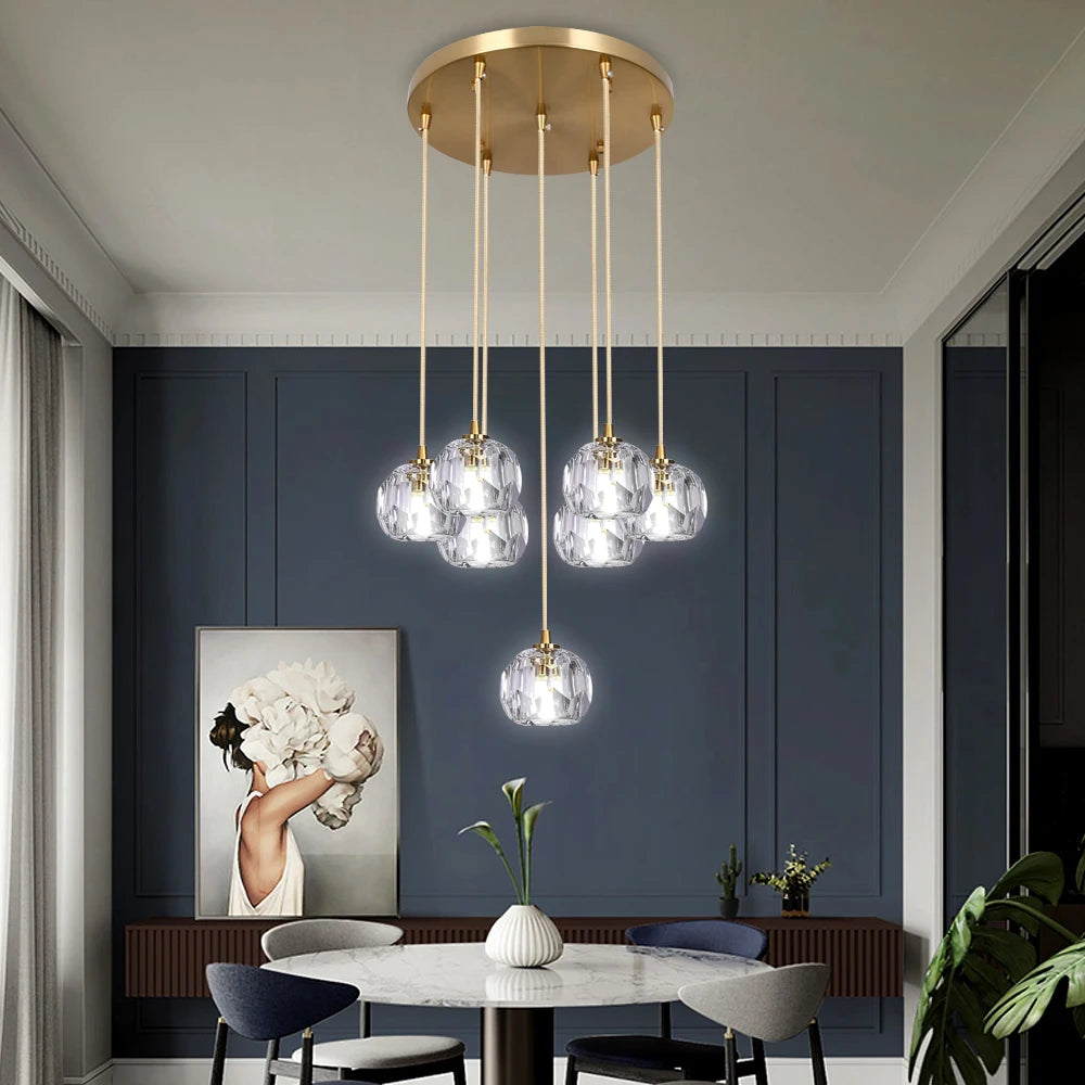 VETRULUS Crystal Pendant Ceiling Lamps Modern Home Decoration