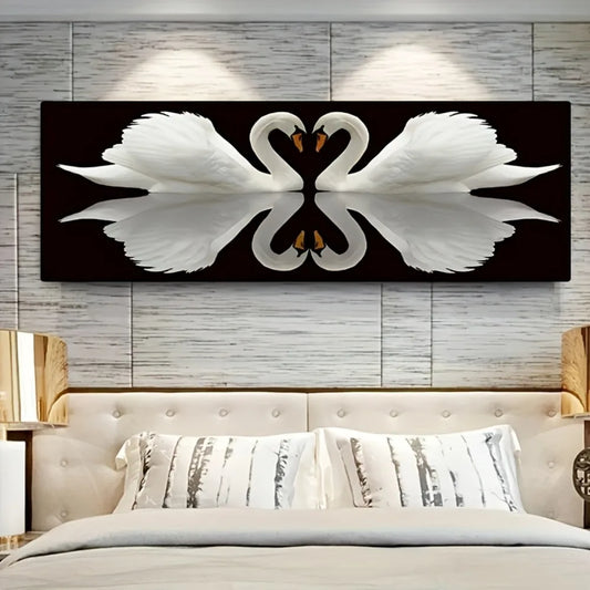 A Whooper Swan poster: Art animal print home decor suitable for the interior, 1.5 inch thick pine solid wood frame