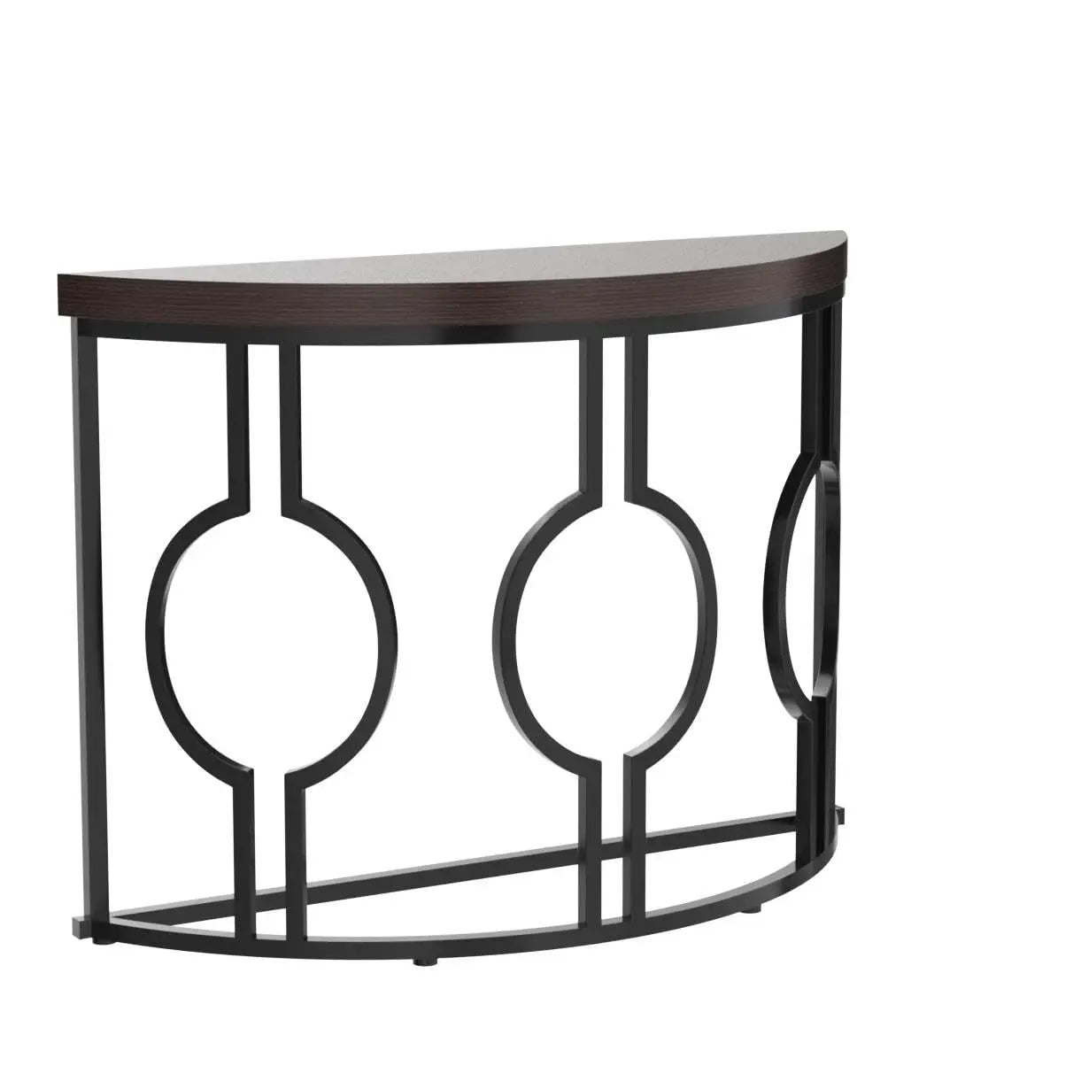 Tribesigns Half Moon Console Table With Geometric Wood Base