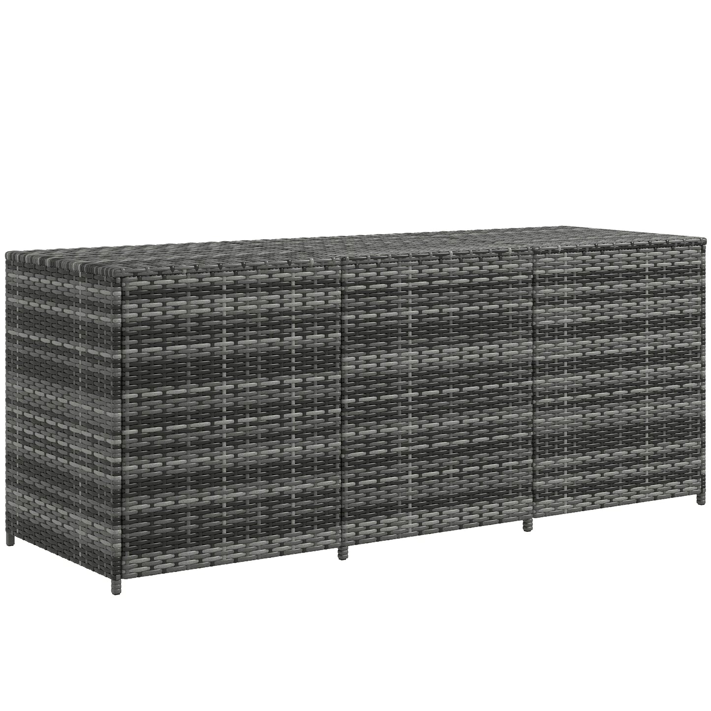 Outsunny Storage Box W/ Pneumatic Bar Lift, Inner Liner, Mixed Gray