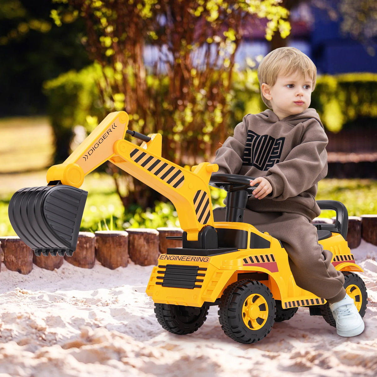 MULTIGOT Kids Ride On Excavator With Adjustable Shovel And Sound