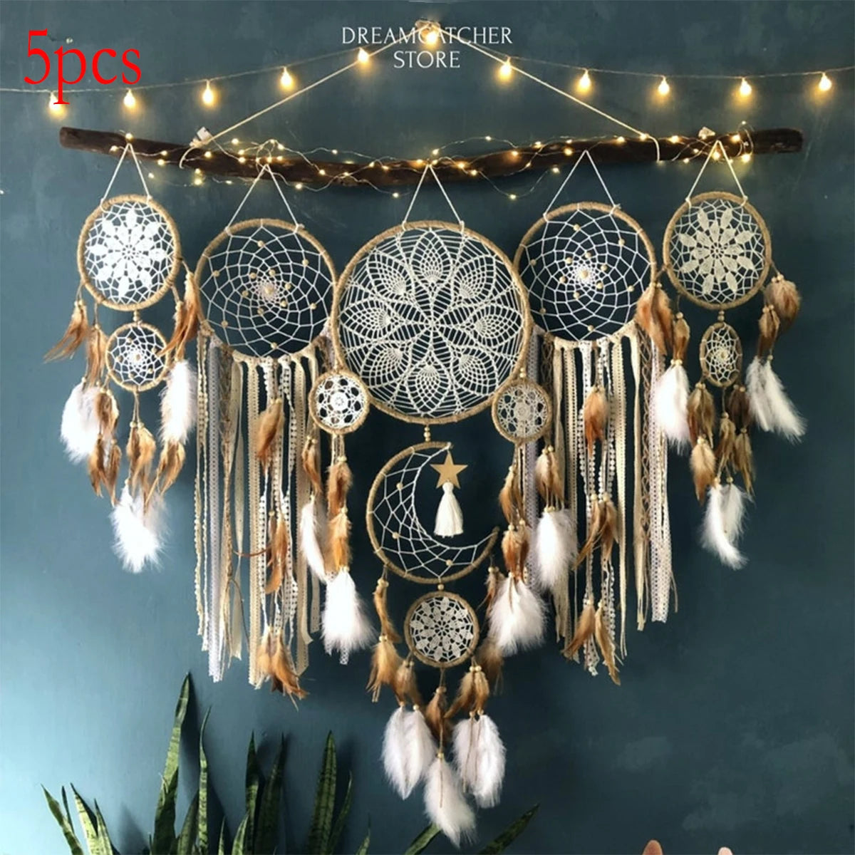 Dream Catcher Wall Decor Moon Sun Bohemian Bedside Decoration