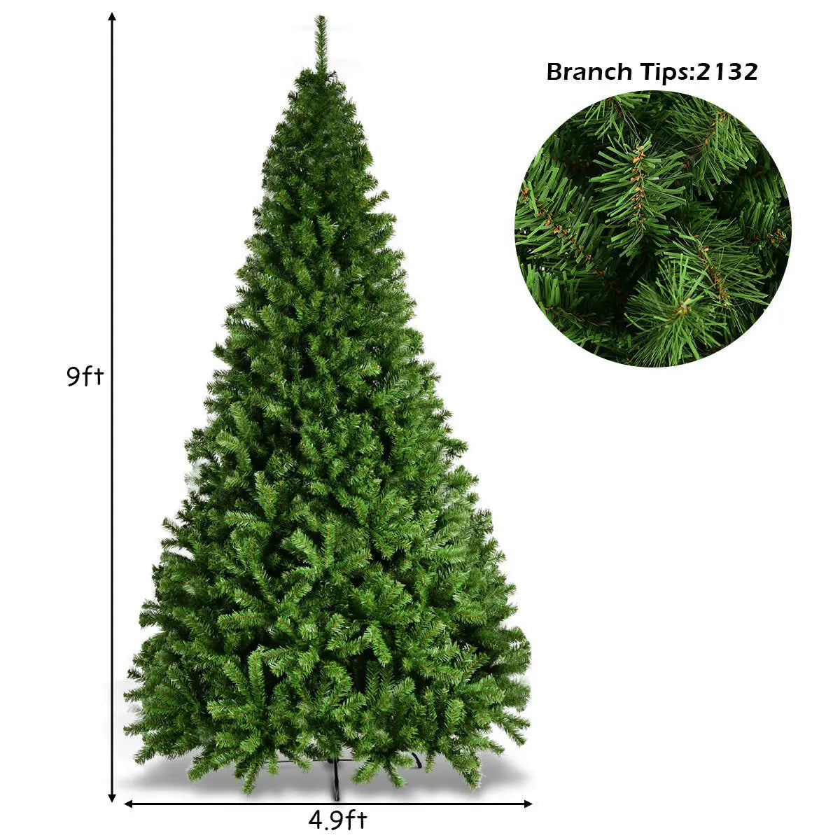 MULTIGOT Premium PVC Artificial Christmas Tree With Hinged Branches