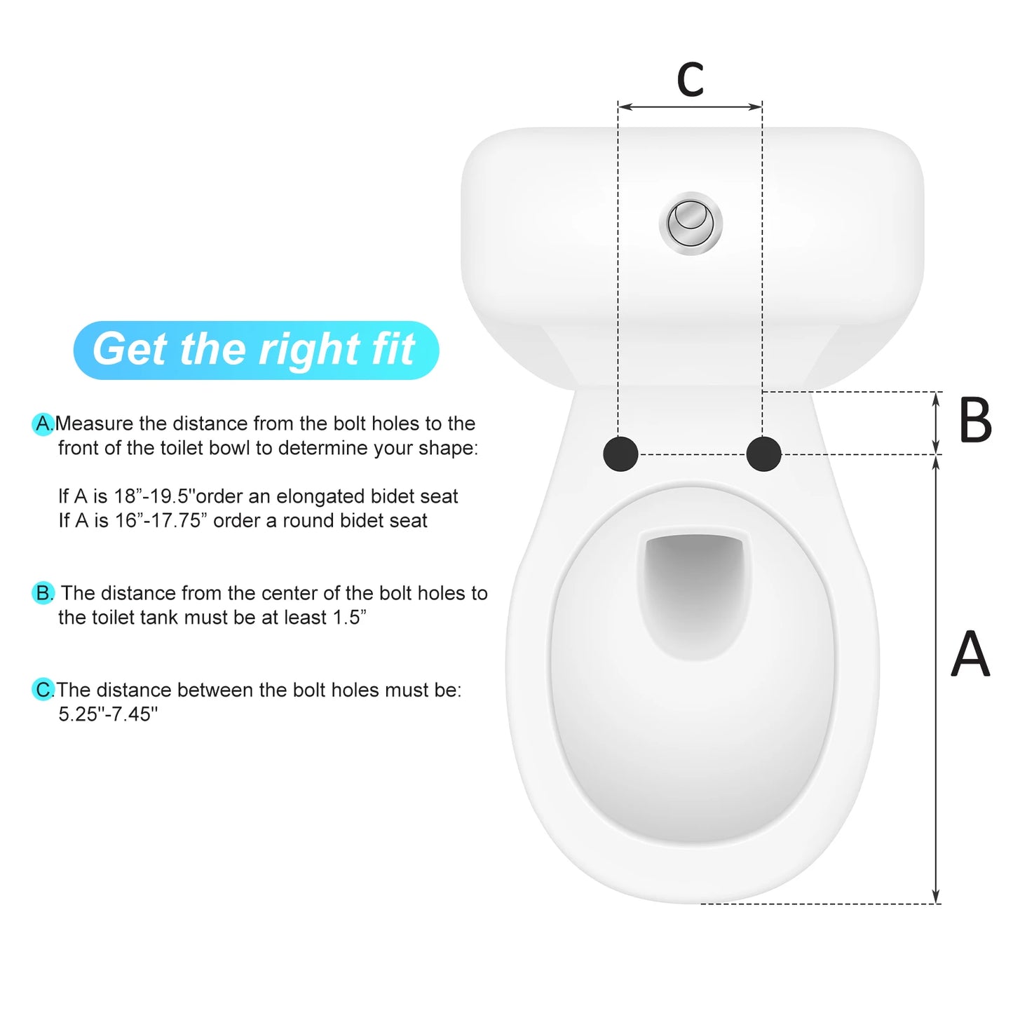 Bidet Toilet Seat, Premium Non-Electric Round Bidet Toilet Seats with Dual Nozzle, Perfect for Personal Hygiene and Comfort