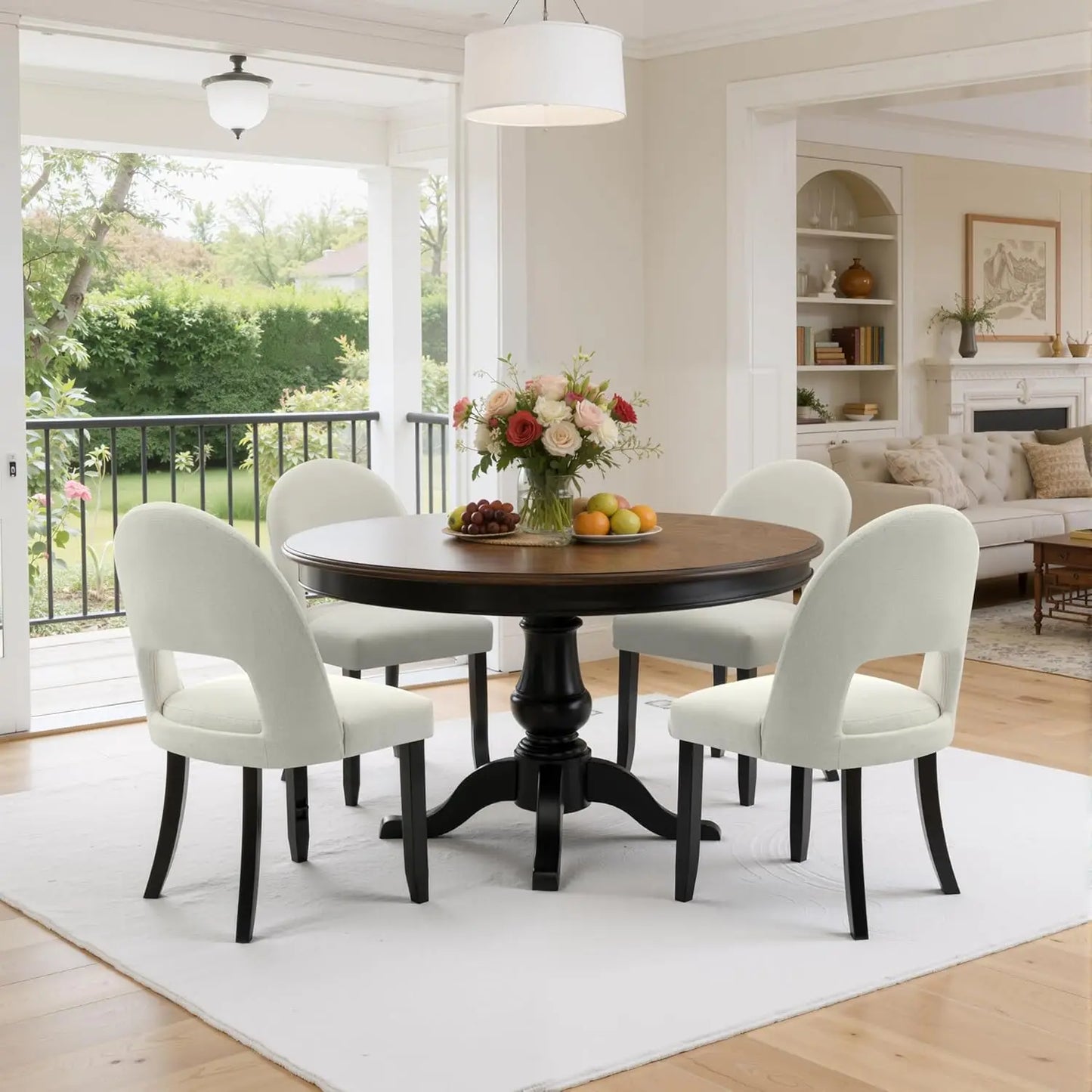 Upholstered Dining Chairs Set of 4 Mid Century Modern