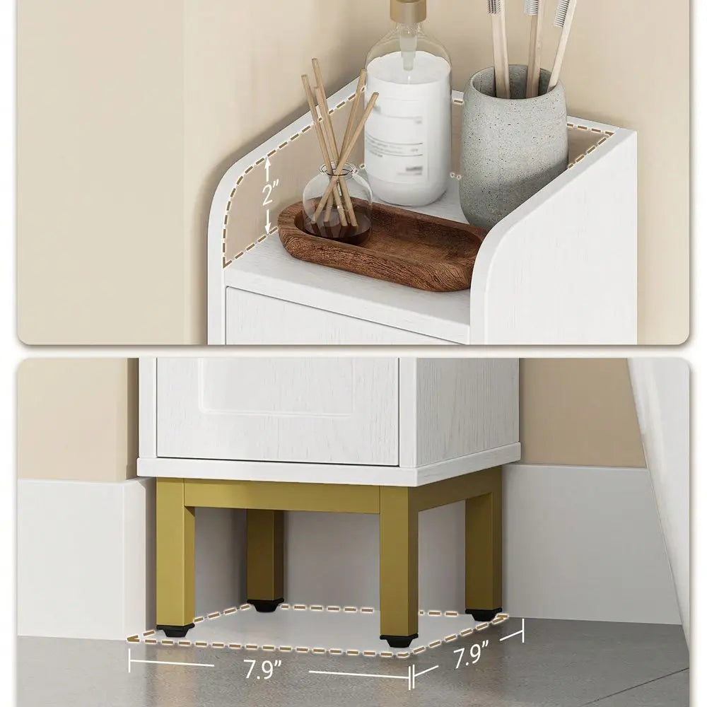 HaluPeit Narrow Bathroom Storage Cabinet, Bathroom Organizers And Storage With 2 Doors, Open Space,Adjustable Shelf, Laundry Ro