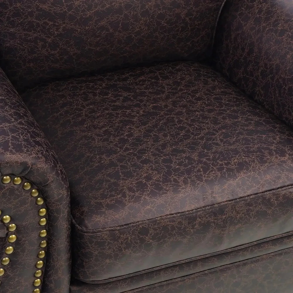 Mid Century Modern Sofa With Rivet Design For Living Rooms