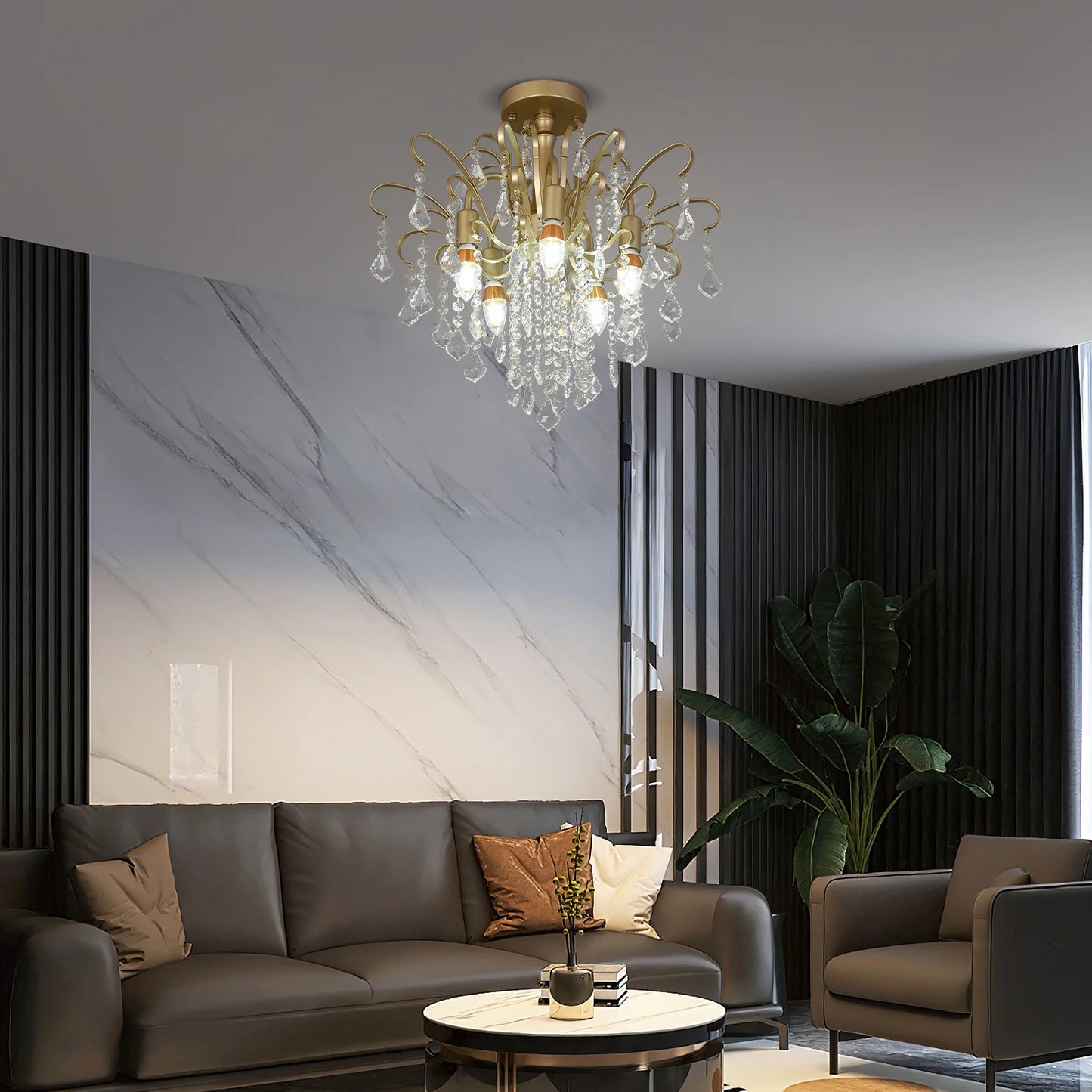 GreeLustr Luxury Crystal Pendant Ceiling Lamp Home Decoration Living Room Bedroom Chandelier Ceiling Light Modern Lighting