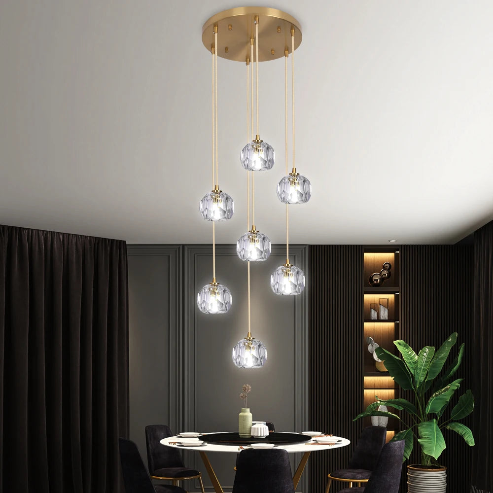 VETRULUS Crystal Pendant Ceiling Lamps Modern Home Decoration