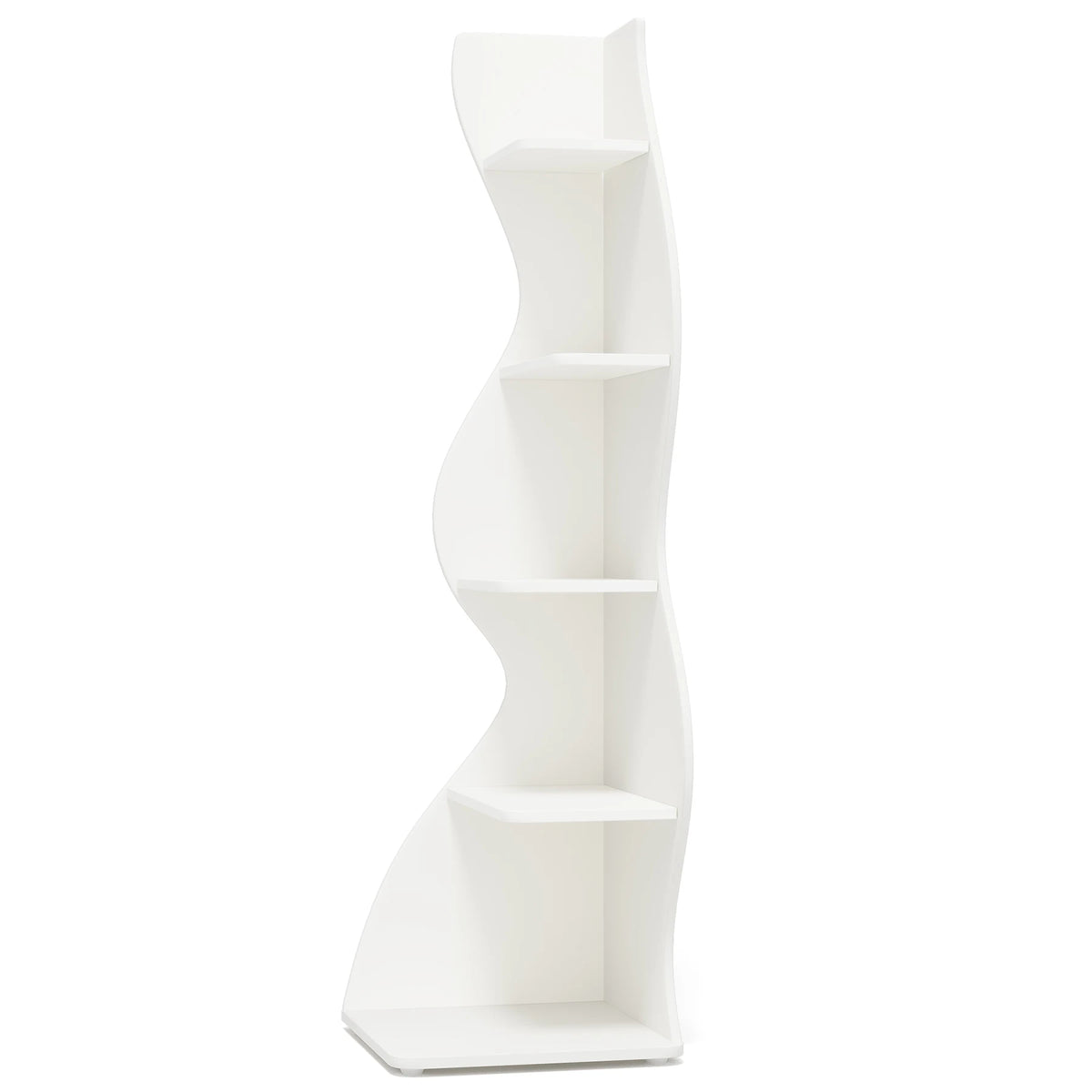 Tribesigns Modern Corner Bookshelf, Five Tier Wall Storage Shelf