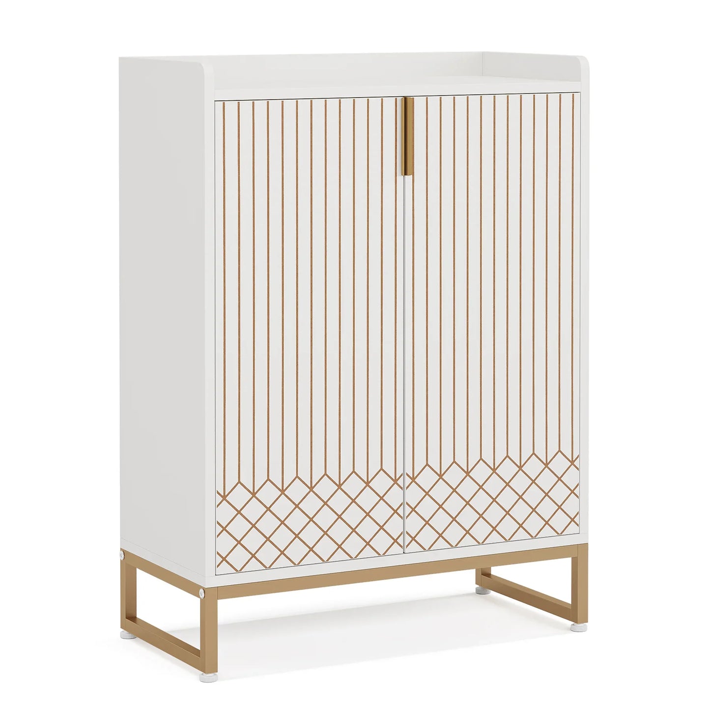 Tribesigns Wooden Shoe Cabinet With Doors For Home Storage