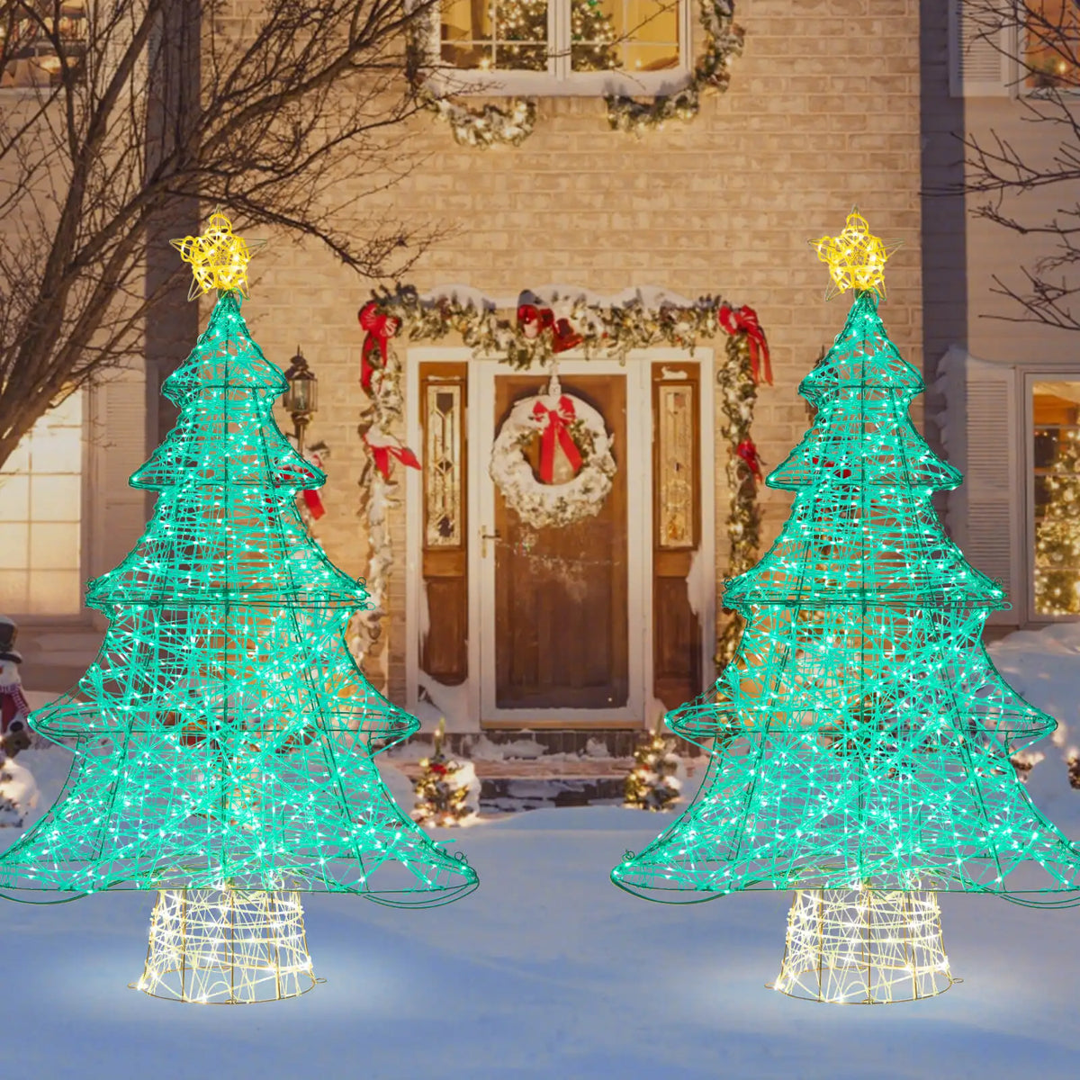 MULTIGOT Pre Lit Artificial Christmas Tree With LED Lights
