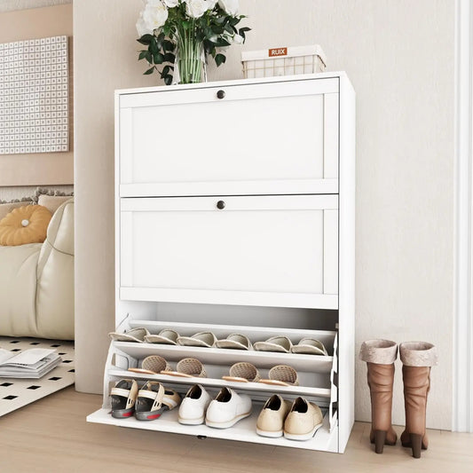 XIAOLANG Shoes Storage Cabinet With 3 Flip Drawers