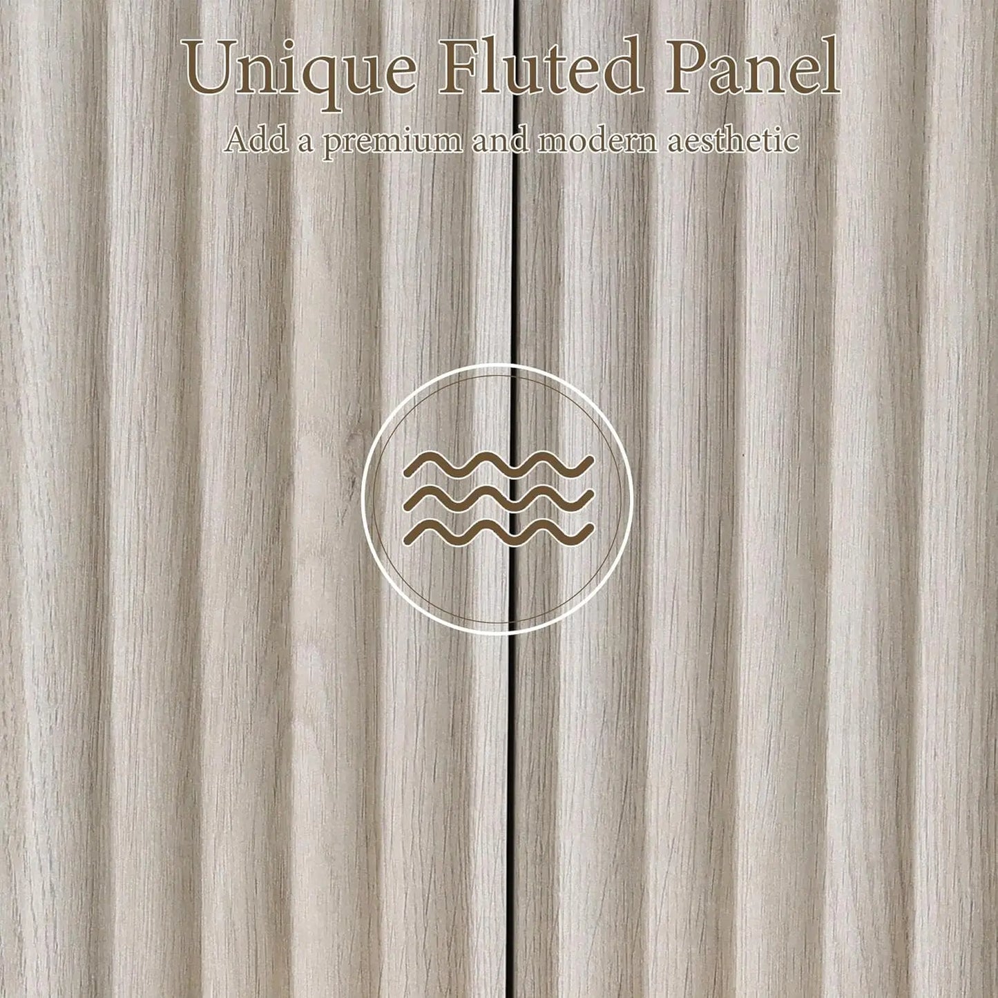 67" Fluted Armoire Wardrobe Closet with Drawers and Doors, Wooden Wardrobe Cabinet with Adjustable Shelves, Modern, Custom