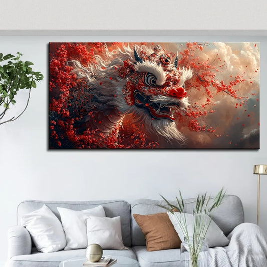 Fantastic Dragon Element Home wall decoration - ideal interior art, 1.5 inch thick pine solid wood frame