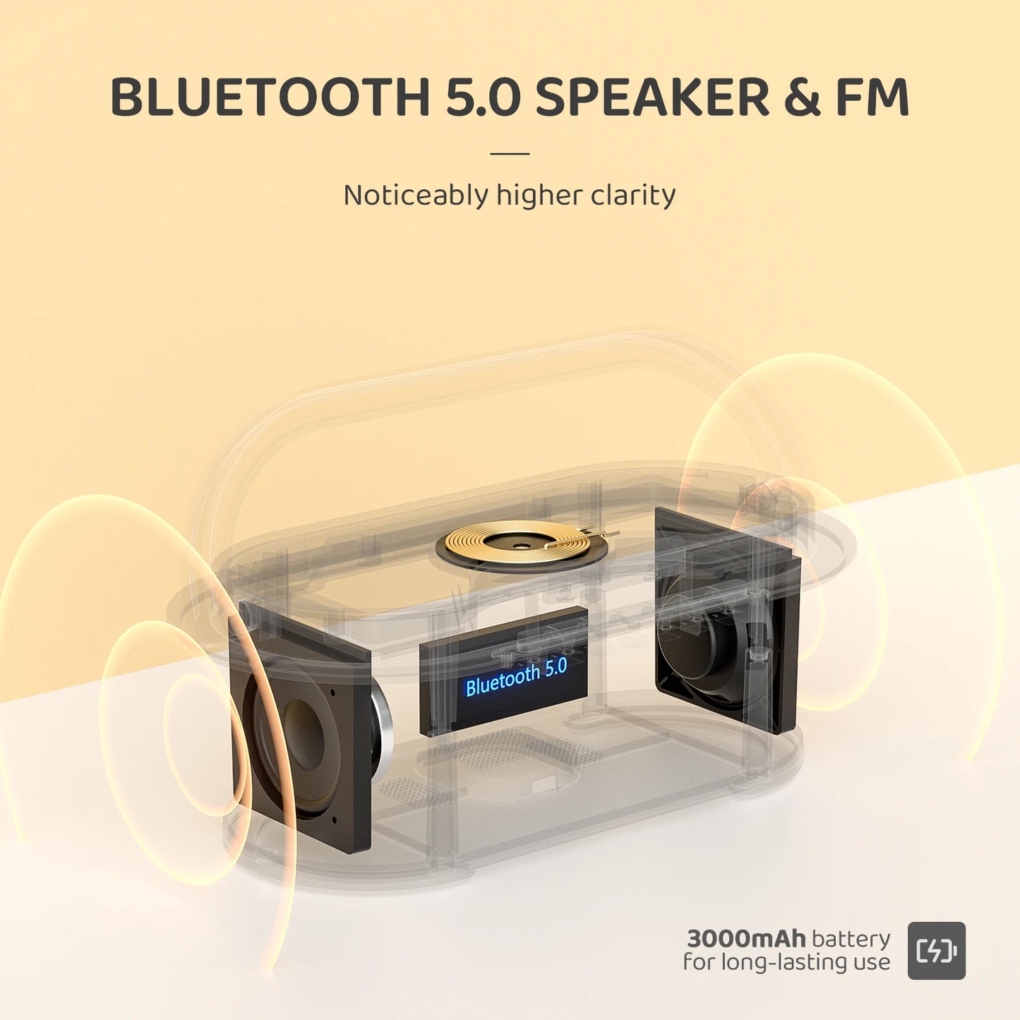 COLSUR S29 Bluetooth Speaker With Alarm Clock And Wireless Charging