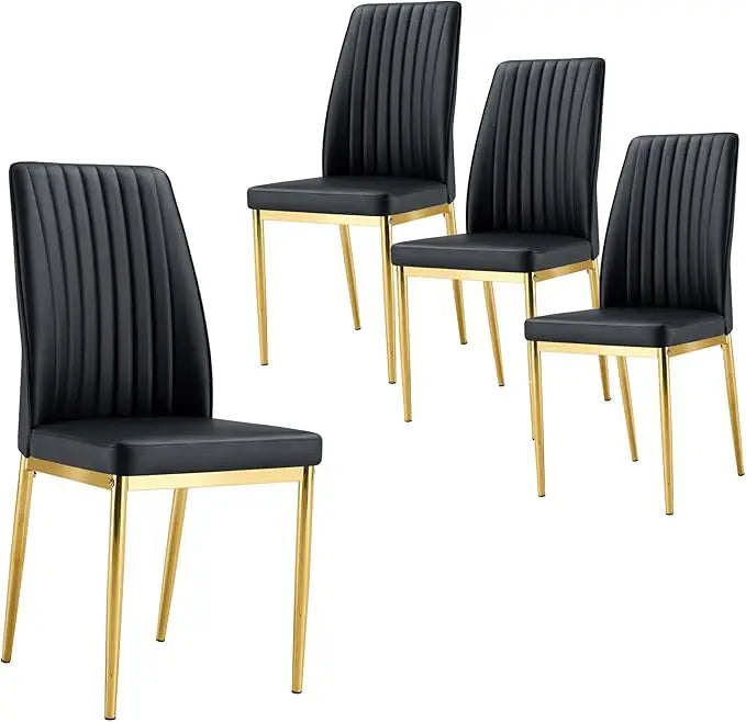 Modern Dining Room Chairs Set Of 4 Metal Suede Fabric