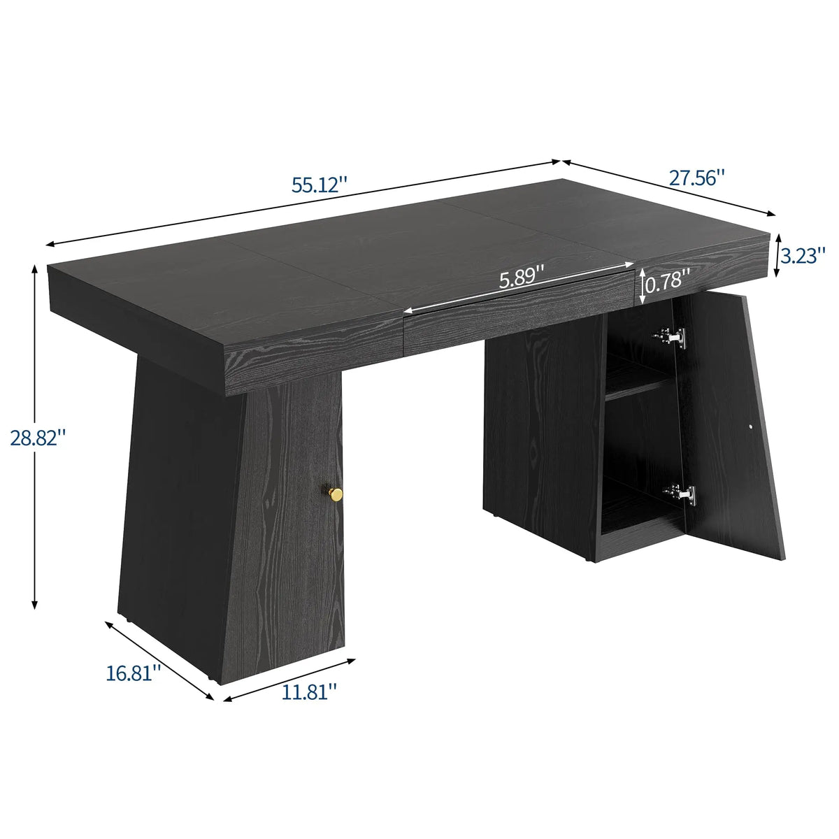 HiMISS Computer Desk With Drawer Cabinet And Storage Shelves