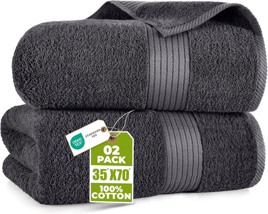 2 Pack Bath Sheets 100 Percent Cotton Quick Dry Towels