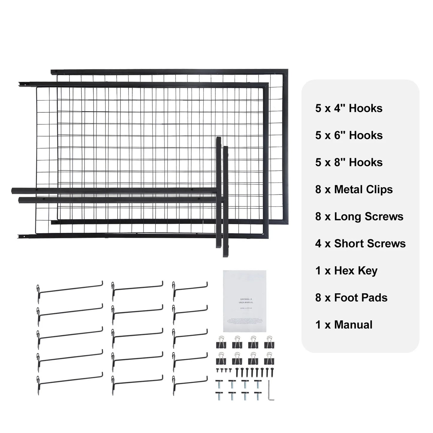 SucceBuy Grid Wall Panels Double Side Gridwall Display Racks