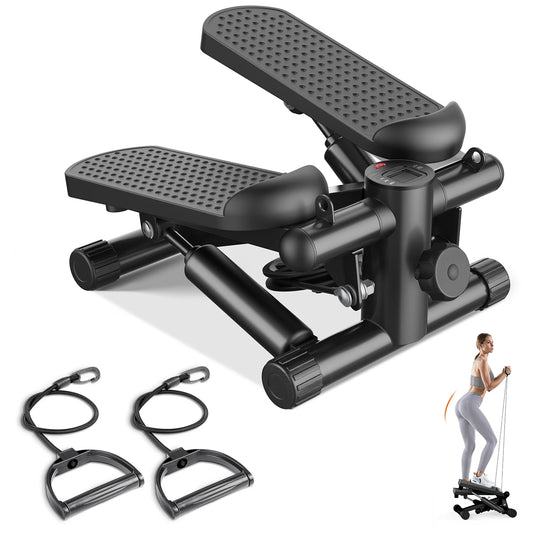 Home Cardio Mini Stepper With Resistance Bands and LCD Monitor