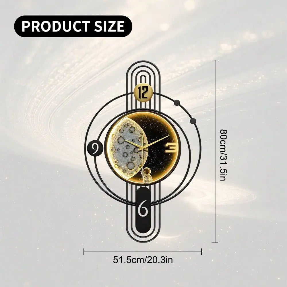31x20 Inch Large Illuminated Wall Clock, Modern Large Wall Clock Suitable, Stylish And Creative, Metal Frame Silent N