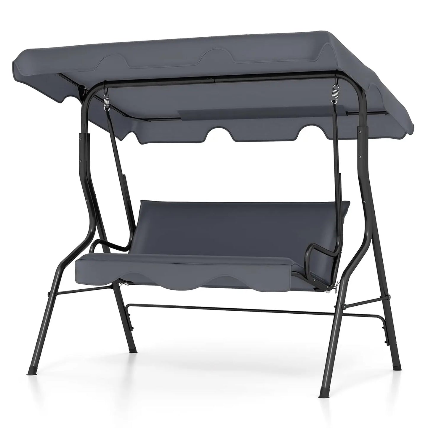 3 Person Porch Swing, Patio with Removable Cushion & Powder-Coated Steel Frame, Outdoor Swing with Canopy for Porch,, Custom