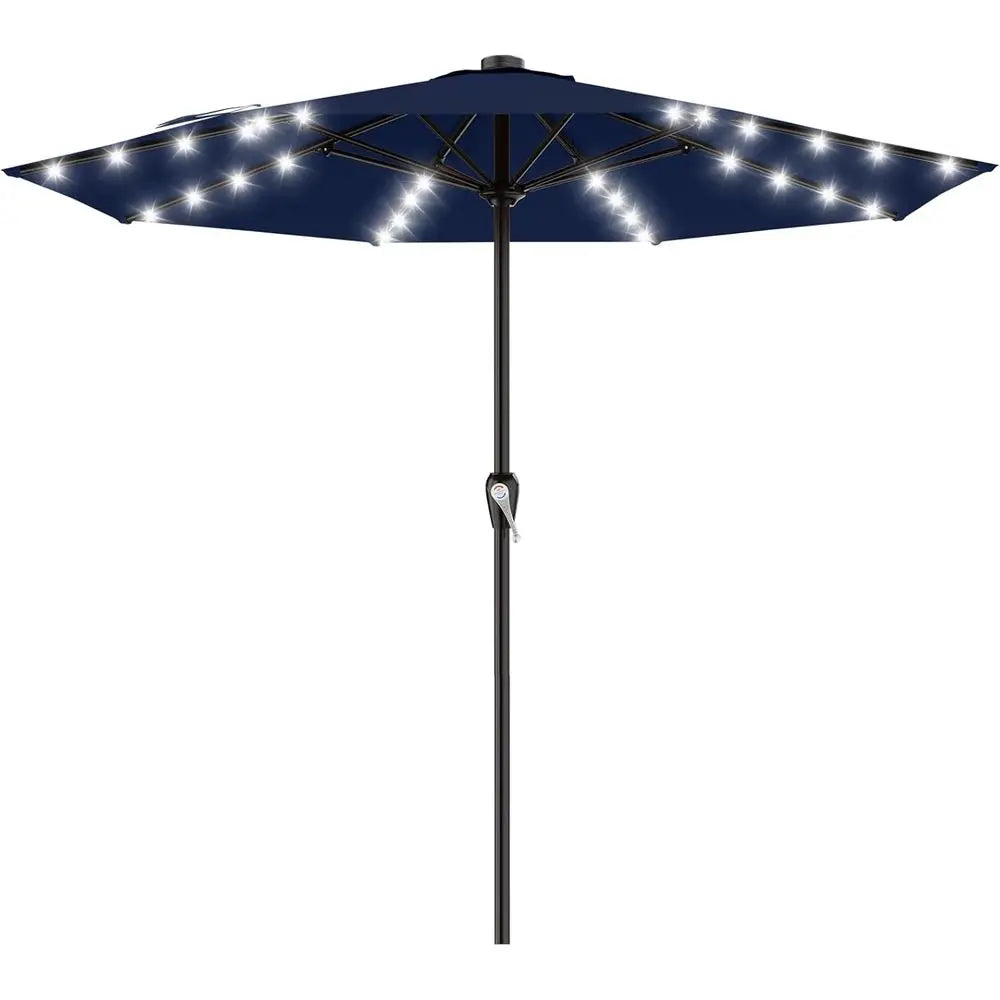 12T Large Patio Umbrella with r Lights, r Powered Outdoor Umbrella with Crank, Patio Table Market Umbrellas or Garden, Deck, Bac
