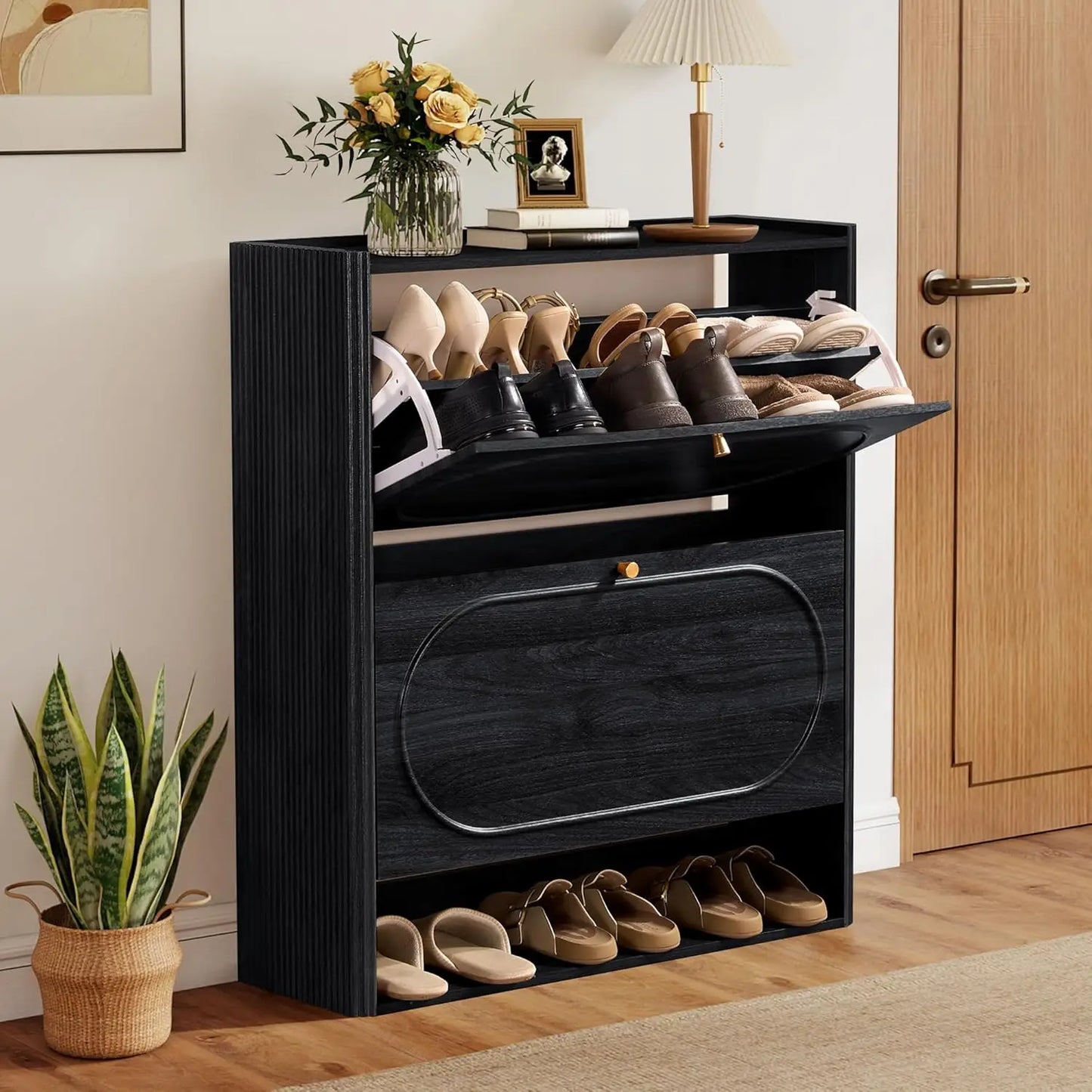XIAOLANG Shoe Storage Cabinet With 2 Flip Drawers For Entryway
