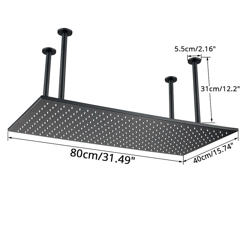Uythner Luxury Ceiling Mounted Rain Shower Head With Shower Arm