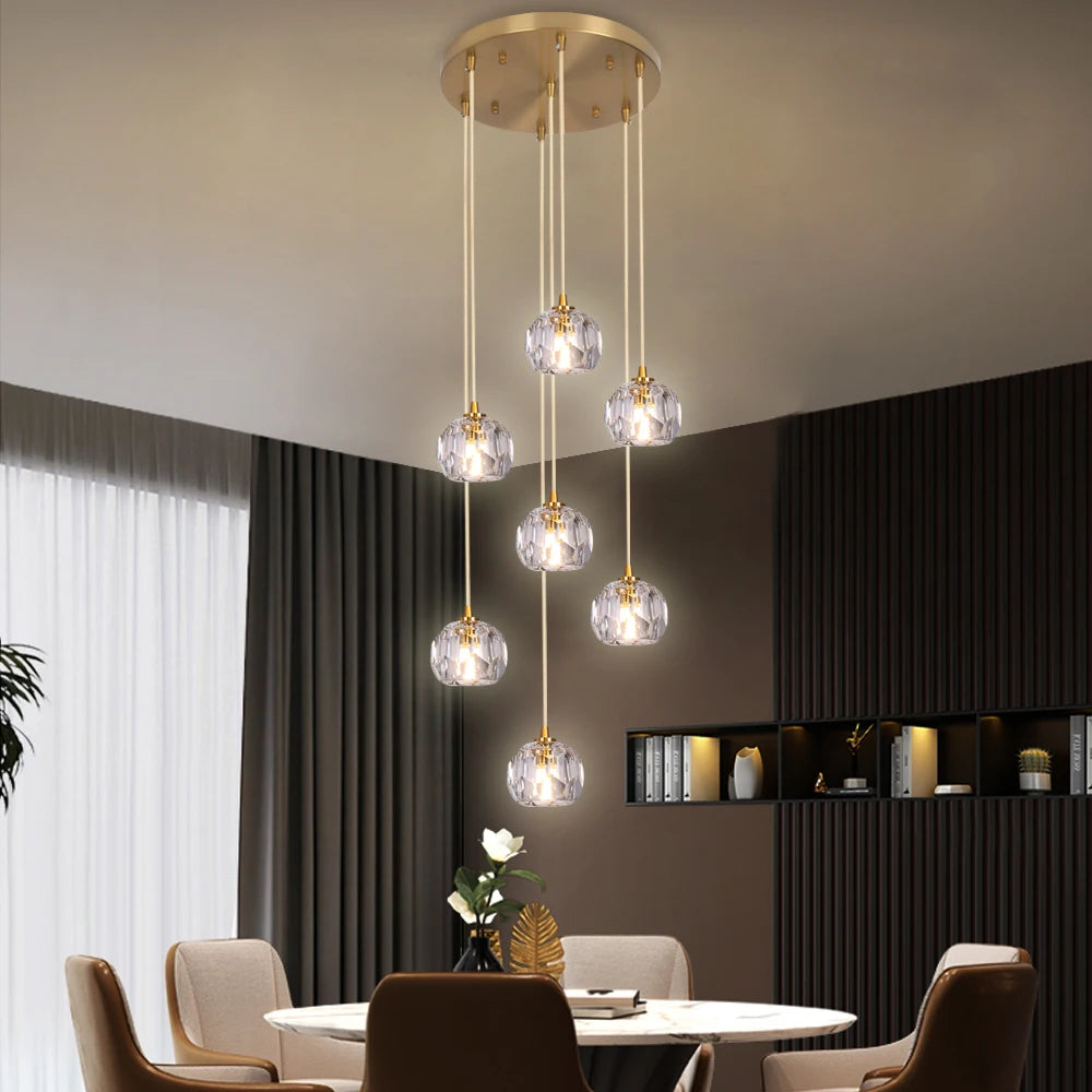 VETRULUS Crystal Pendant Ceiling Lamps Modern Home Decoration