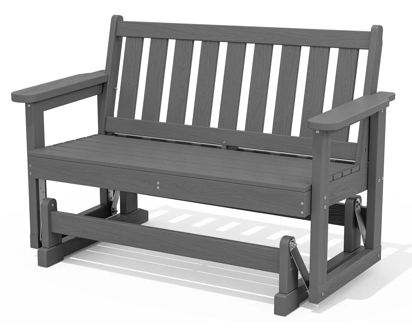 Heavy Duty HDPE Glider Bench All Weather Swinging Seat Porch Garden 660LBS Capacity Deep Navy, Custom